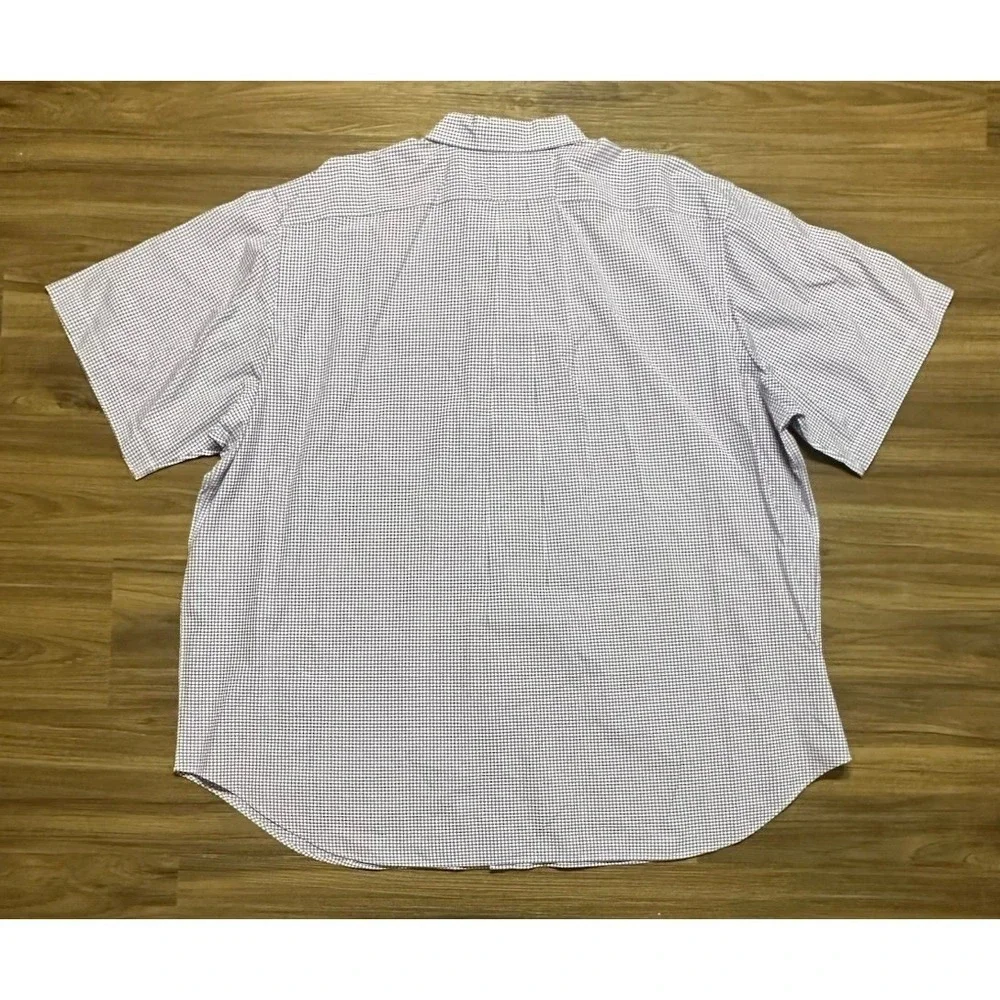 Vintage Polo Ralph Lauren Men's Short Sleeve Purple Gingham Check Shirt Sz 3XB